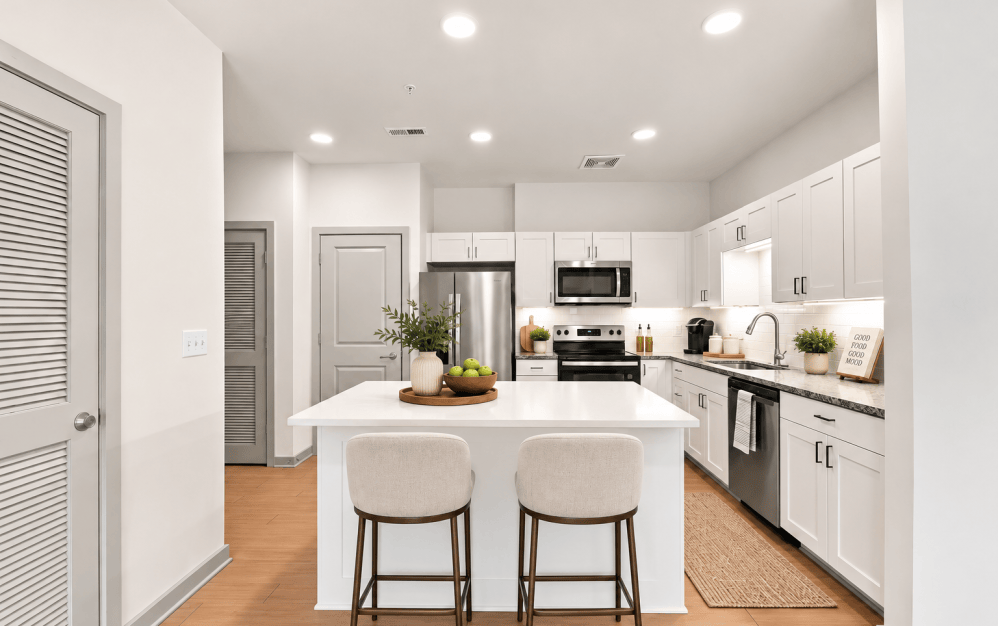 Two Bedroom Kitchen with Large Island